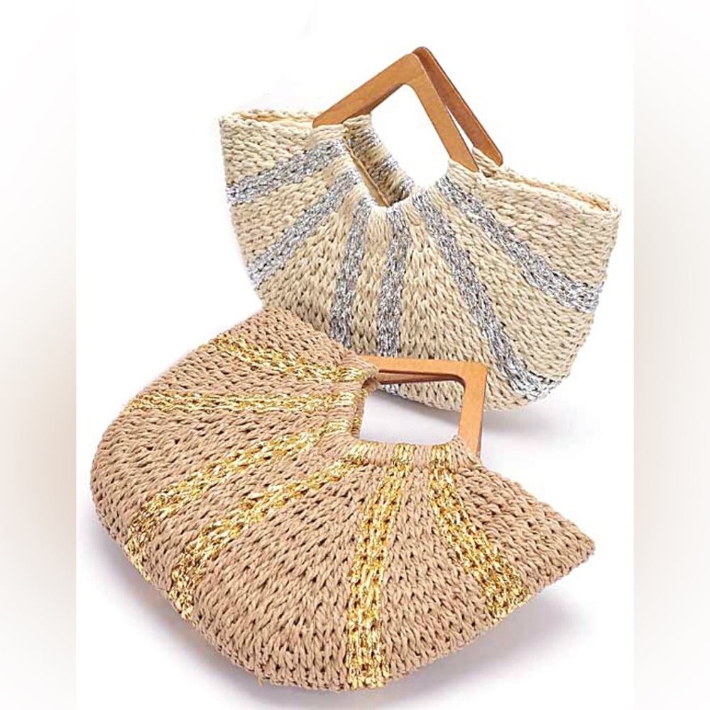 Metallic Straw Bag